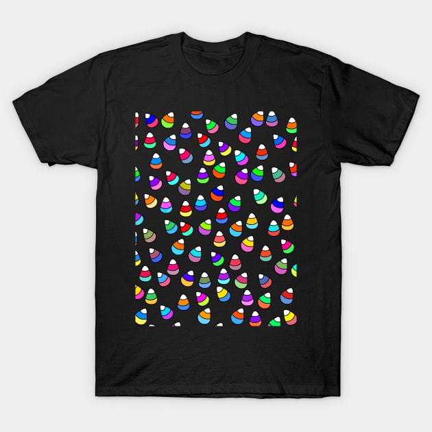 Halloween Rainbow Candy Corn Pattern T-Shirt by Art by Deborah Camp